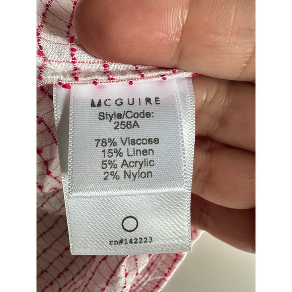 McGuire Button Down Shirt Pink Short Casual  Linen‎ Blend Summer Lightweight